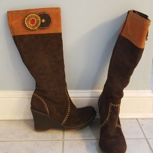 Jeffrey Campbell brown suede bohosi boots